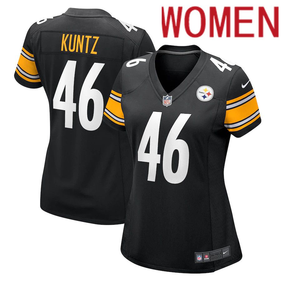 Women Pittsburgh Steelers #46 Christian Kuntz Nike Black Game NFL Jersey->women nfl jersey->Women Jersey